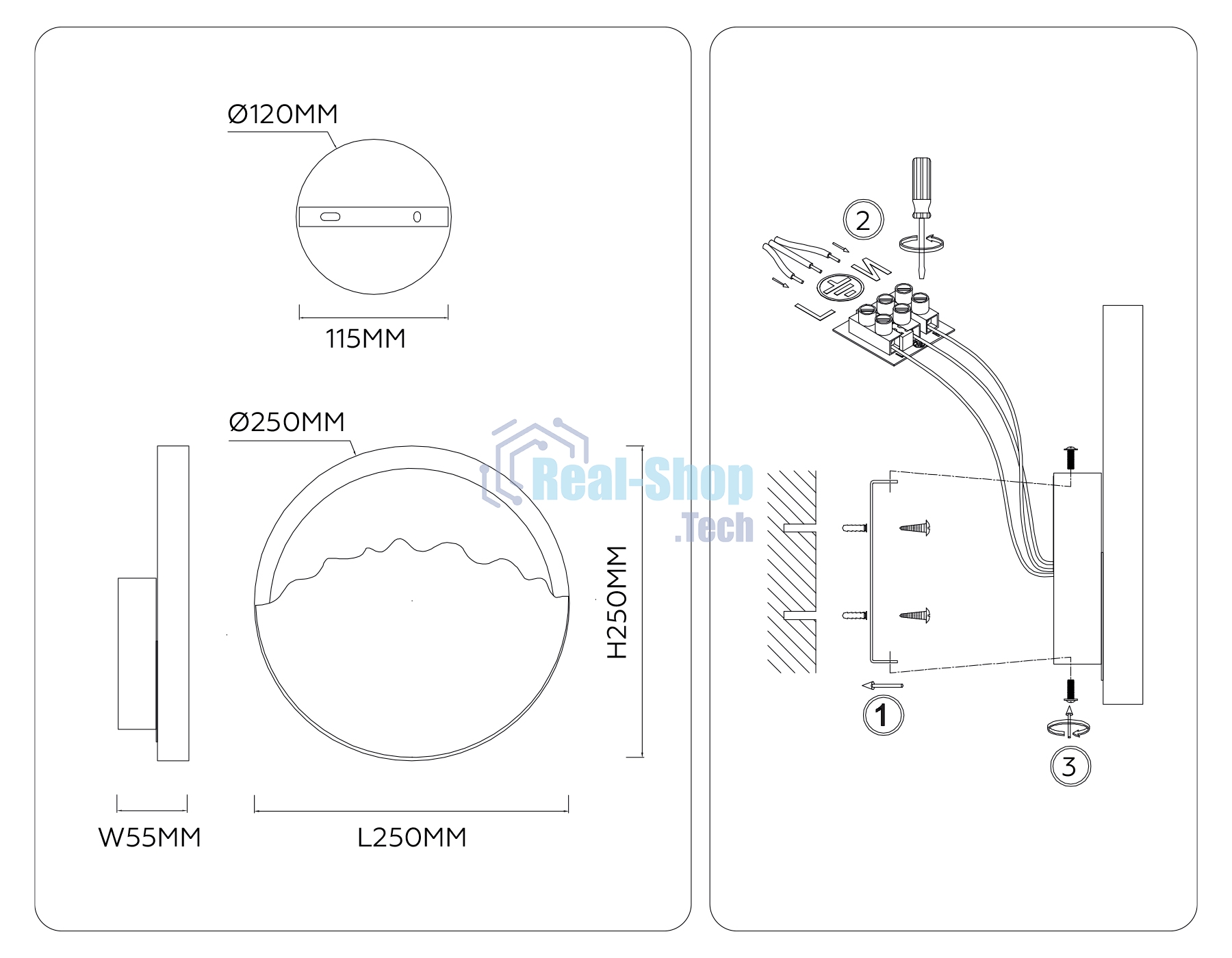 Настенный светильник Ambrella light LH53611 BS/GN латунь/зеленый 9W 3000K D250*55