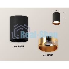 Светильник Ambrella Light XS6313023 SBK/PYG черный песок/золото желтое полированное MR16 GU5.3 (C6313, N6113)