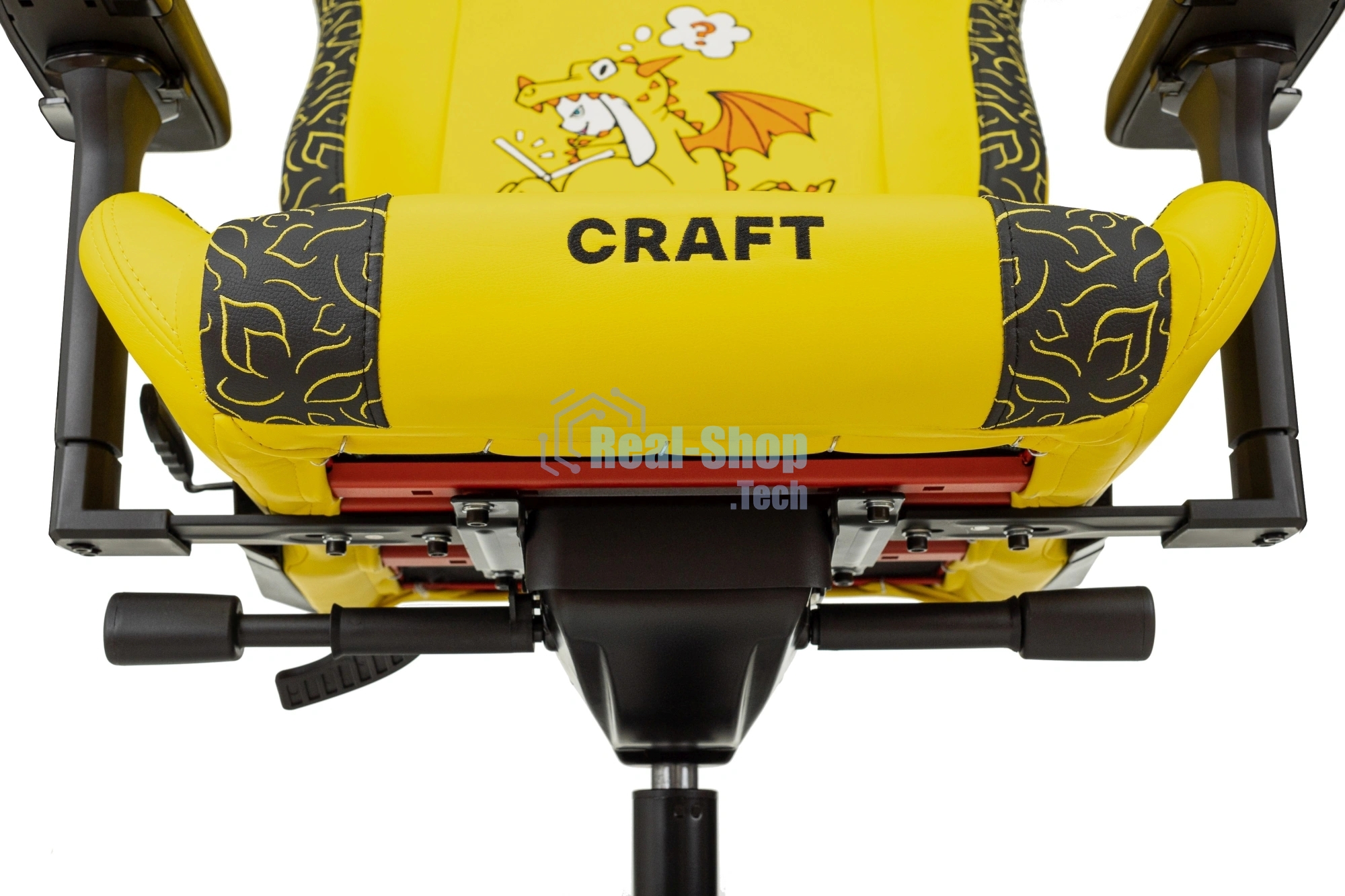 Кресло Knight Craft Dragon желтый, экокожа, 120 кг, механизм качания