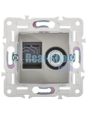 SKANDY Розетка двойная TV+RJ45 кат.5E SK-A14N никель | SK-AK20-1-K50 | IEK
