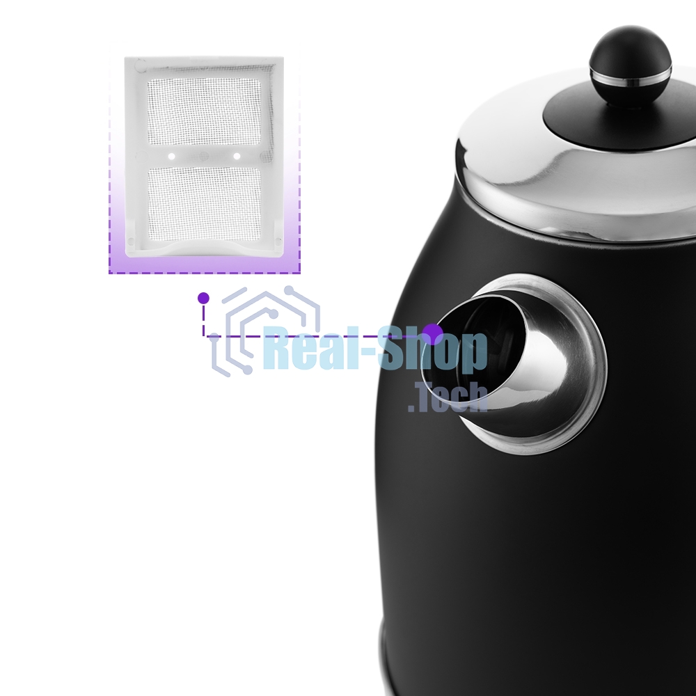 Чайник электрический Kitfort КТ-6102-1 черный с серебром