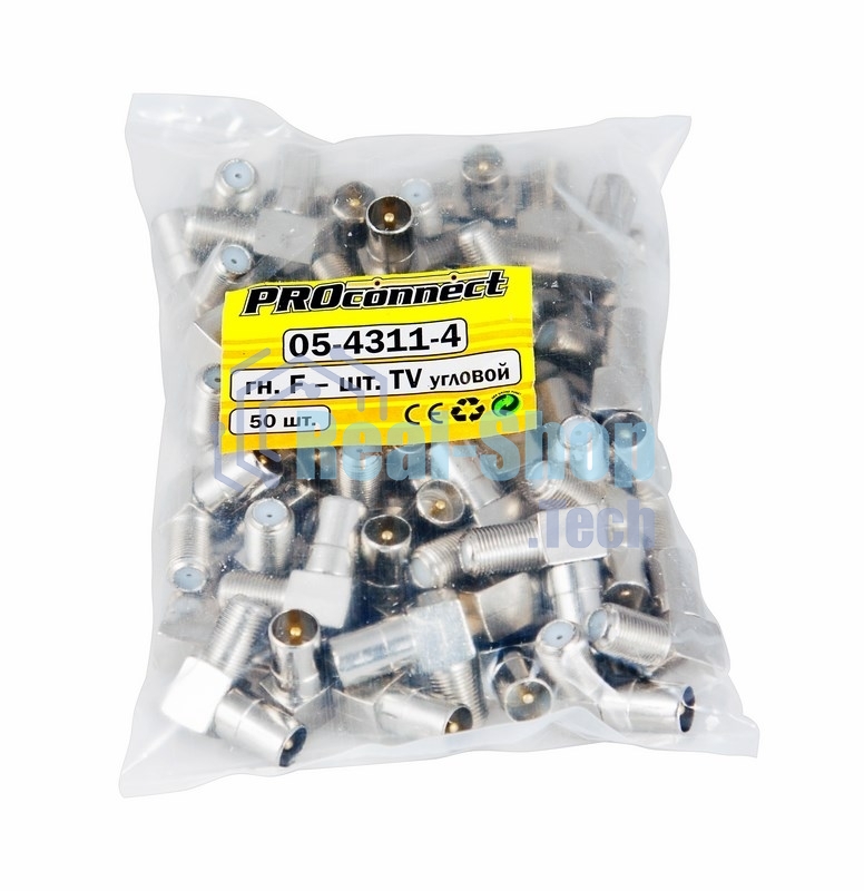 Переход гнездо F-штекер TV угловой PROCONNECT