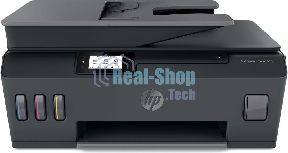 МФУ струйное HP Smart Tank 615 AiO (Y0F71A), A4, цветной, печ. до 22 стр/мин. (ч/б) до 16 стр/мин. (цвет), скан. до 5 стр/мин. (ч/б) 3 стр/мин. (цвет), 1200 x 1200 dpi (ч/б печать, скан.) 1200 x 4800 dpi (печать цвет), USB, Wi-Fi, BlueTooth, Air Print, Mopria