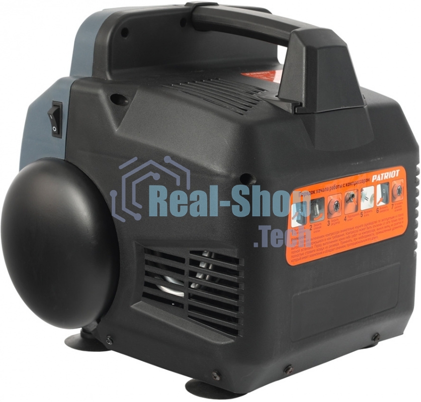 Компрессор поршневой Patriot WO 6-180 безмасляный 180л/мин 6л 1100Вт черный/оранжевый
