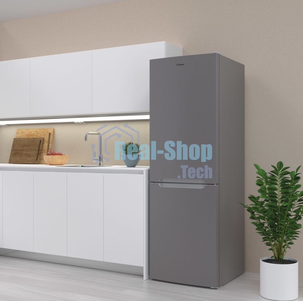 Холодильник Candy CCRN 6180S серебро двухкамерный 227/106л морозилка снизу, No Frost