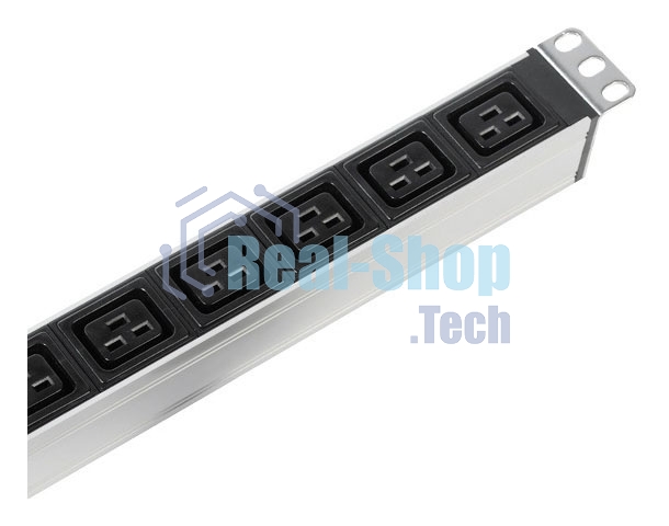 Верт блок розет Rem-16 с авт 16А 10 Shuko 10IEC60320 C19 16A алюм 33-38U 3м