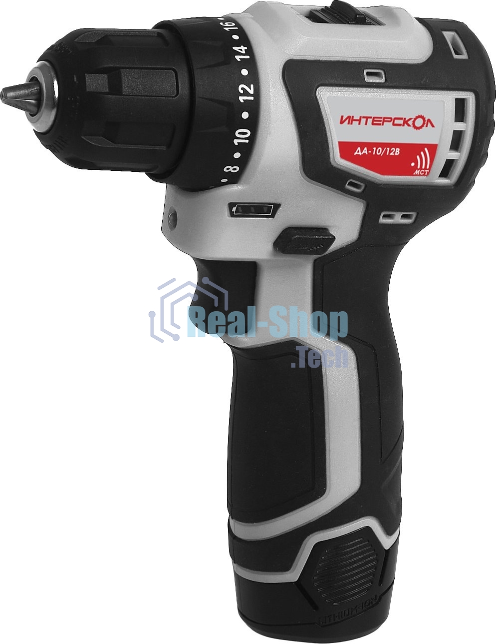 Дрель-шуруповерт аккумуляторная ИНТЕРСКОЛ ДА-10/12В 687.2.2.70, 12 В, 2 А·ч, аккумуляторная