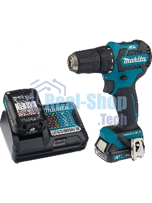 Дрель-шуруповерт Makita DF332DWAE, 12 В, 2 Ач, 35 Нм, бесщеточный
