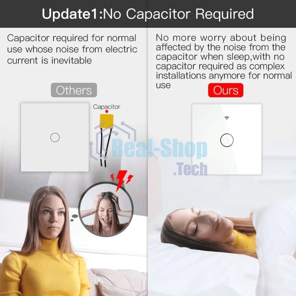 Выключатель MOES Gang Smart Switch ZS-B-EU2, Zigbee, 95-250 В