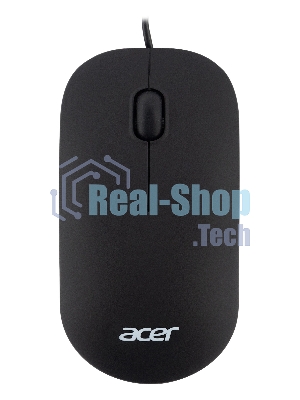 Мышь проводная Acer OMW122 черный, 1200 dpi, USB, кнопки - 3