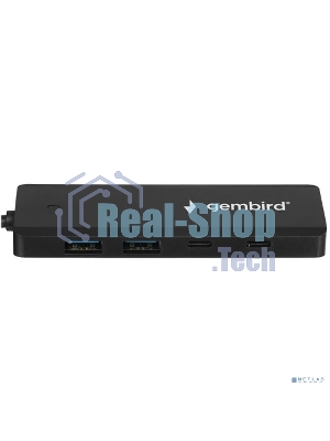 Разветвитель USB3.1 Gembird UHB-C425, 2xUSB, 2xType-C, с доп.питанием (порт Type-C), кабель Type-C 19см