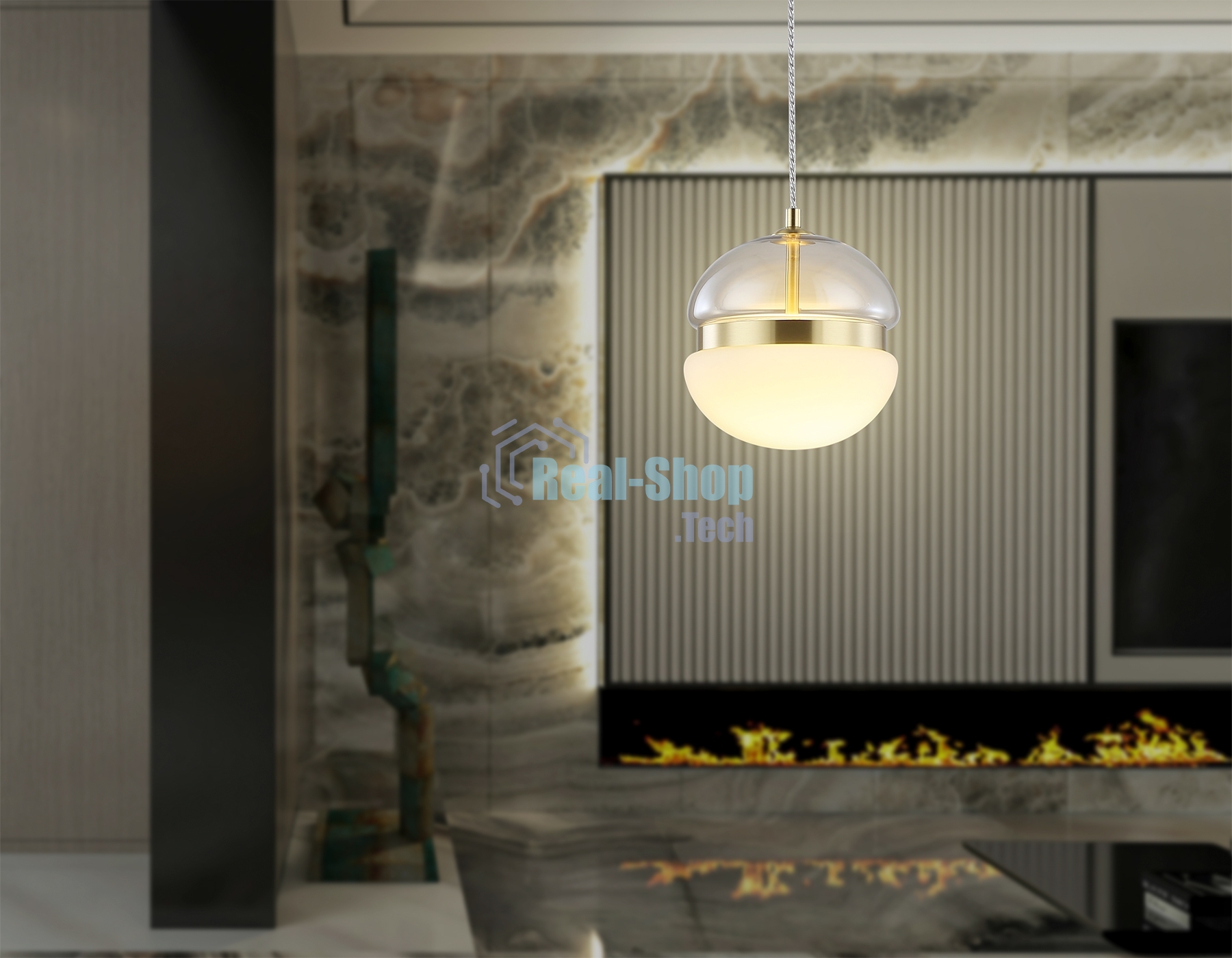 Подвесной светодиодный светильник Ambrella light LH11001 GD/FR золото/белый матовый 20W 3000K D180*200