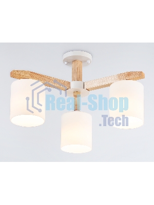 Светильник Ambrella light TR83112/3 WH/LW белый/светлое дерево E27/3 max 40W D580*320