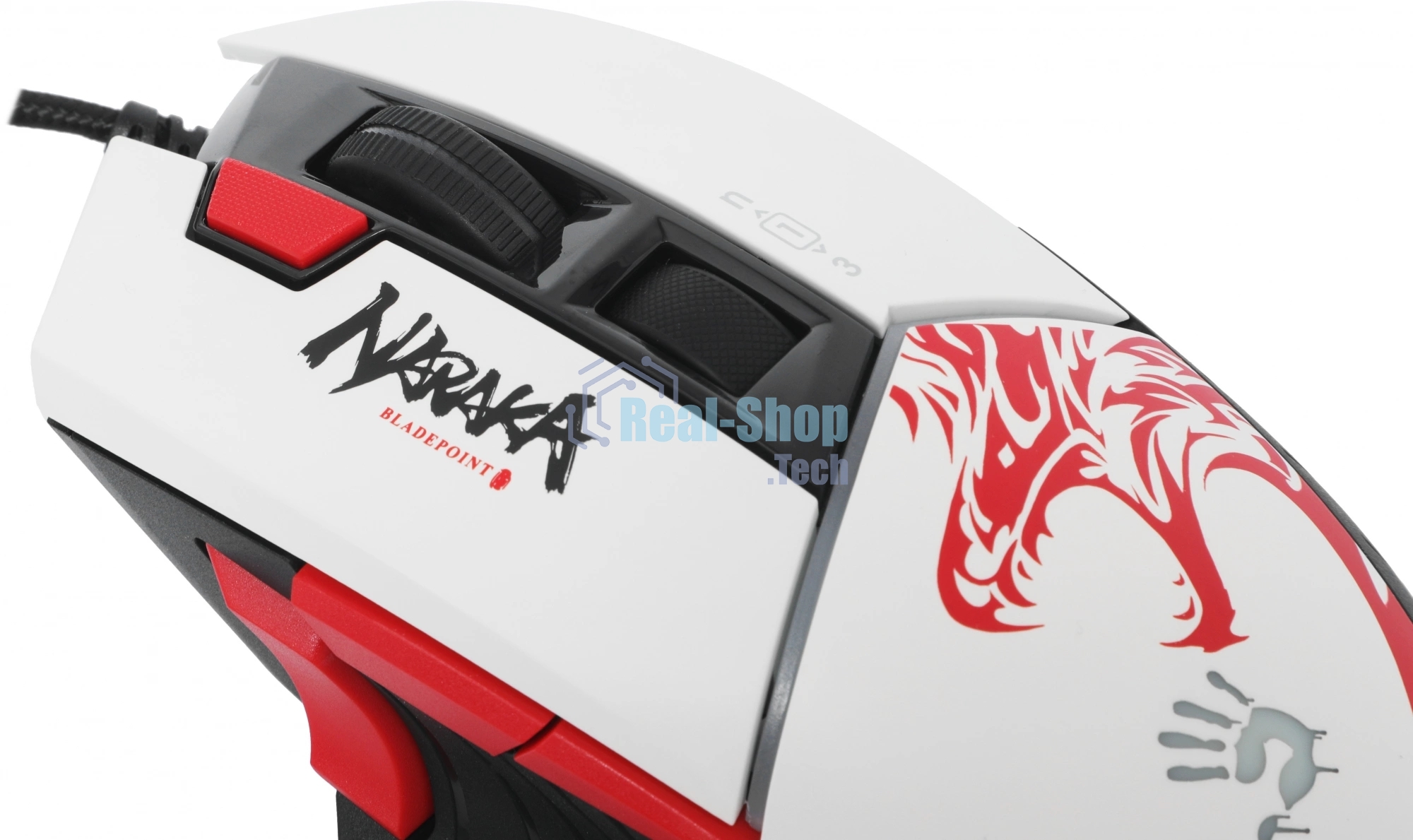 Мышь проводная A4Tech Bloody W95 Max Naraka белый/рисунок, оптическая, 12000 dpi, USB, кнопки - 6