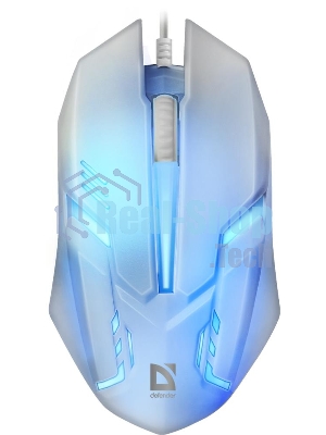 Мышь проводная Defender Cyber MB-560L белый, 1200 dpi, USB, кнопки - 3