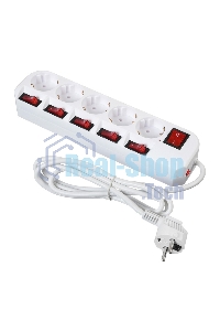 Сетевой фильтр Buro 500SH-1.8-SW-W 1.8 м (5 розеток) белый (коробка)