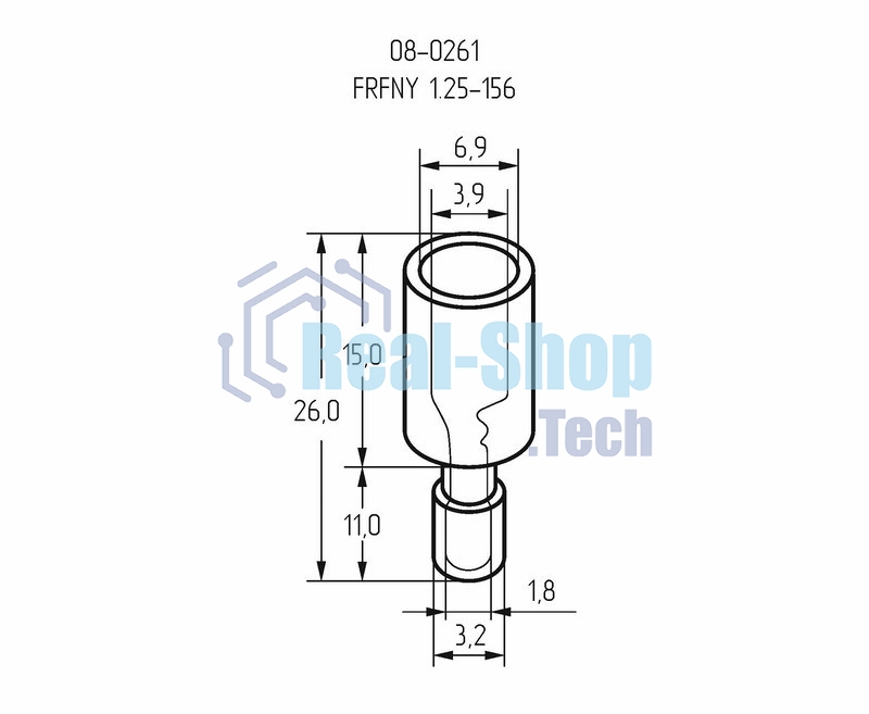 Разъем штекерный Rexant полностью изолированный гнездо 4 мм 0.5-1.5 мм² (РШПи-м 1.5-4/РШИм 1,25-5-4) красный
