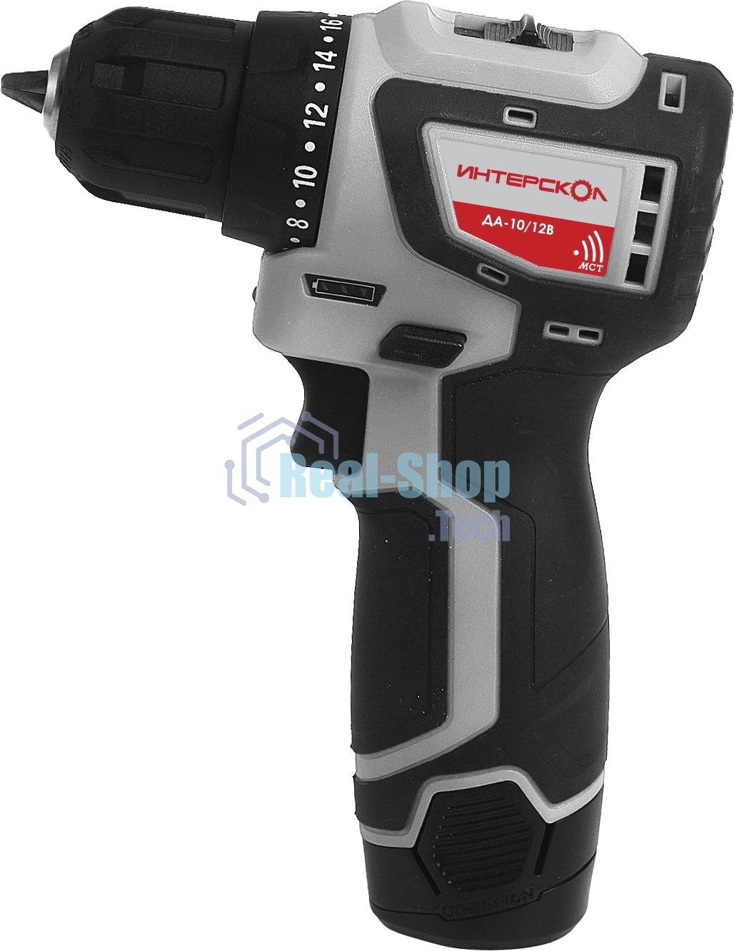 Дрель-шуруповерт аккумуляторная ИНТЕРСКОЛ ДА-10/12В 687.2.2.70, 12 В, 2 А·ч, аккумуляторная