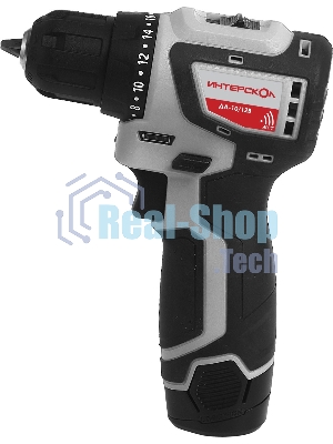 Дрель-шуруповерт ИНТЕРСКОЛ ДА-10/12В, 12 В, 2 Ач, 36 Нм, бесщеточный