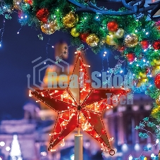 Светодиодная фигура Neon-night Звезда 100 см, 200 светодиодов, с трубой и подвесом, цвет свечения красный