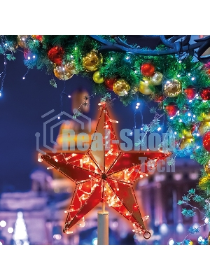Светодиодная фигура Neon-night Звезда 100 см, 200 светодиодов, с трубой и подвесом, цвет свечения красный