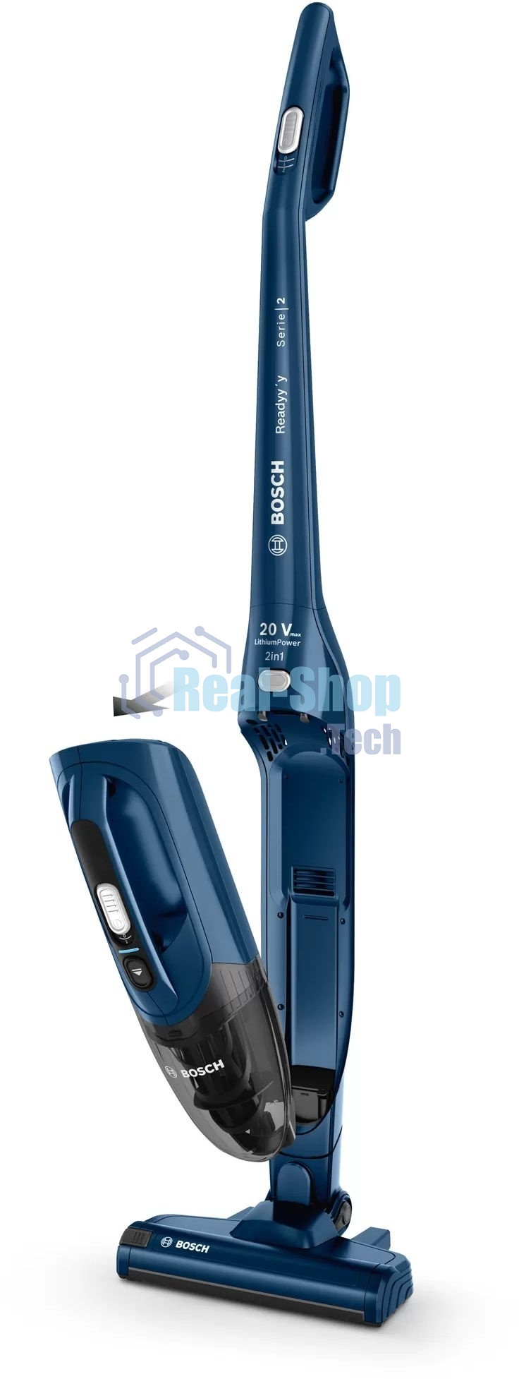 Пылесос вертикальный Bosch BCHF 2MX20 синий, питание от аккумулятора, 150 Вт, уборка сухая, пылесборник 0.4 л