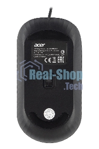 Мышь проводная Acer OMW122 черный, 1200 dpi, USB, кнопки - 3