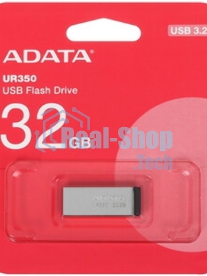 Флешка USB ADATA UR350 (UR350-32G-RSR/BK), 32Gb, USB 3.2, R/W 100/15, серебристый/черный