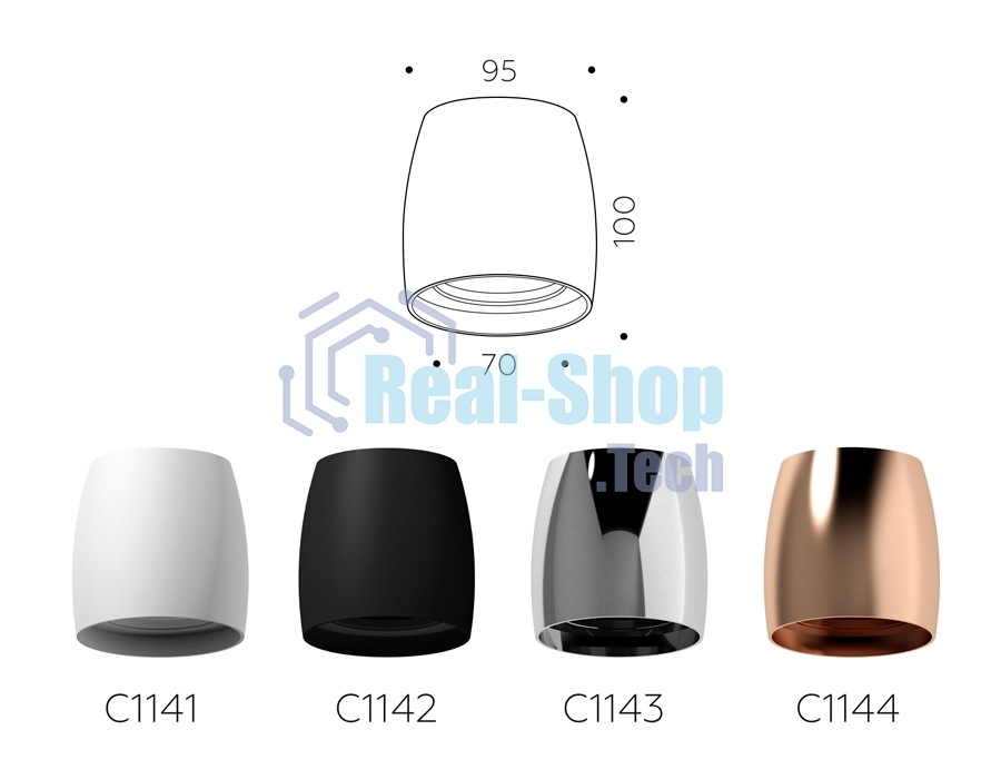 Корпус светильника C1144 PPG золото розовое полированное D100*80*H100mm MR16 GU5.3
