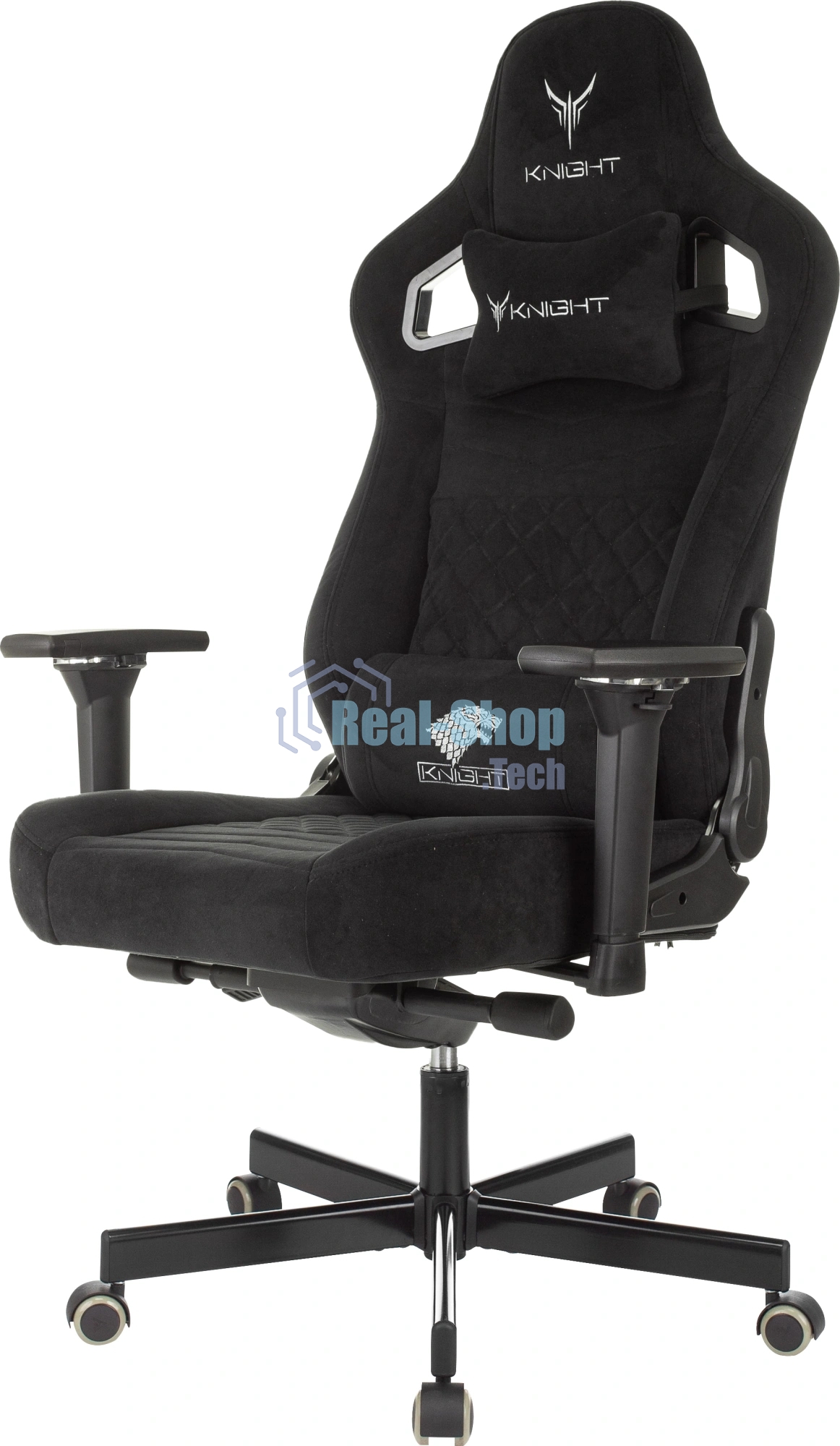 Кресло игровое Knight Hunter черный, Alfa Black крестов. металл