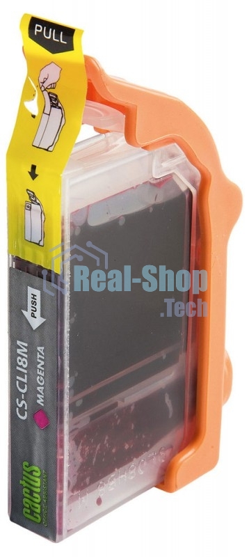 Картридж струйный Cactus CS-CLI8M пурпурный (12 мл) для Canon Pixma MP500, MP510, MP520, MP530, MP600, MP800, MP810, MP830, MP970, MX700, 850, iP3300, iP3500, iP4200, iP5200, iP5300, iP6600D, iP6700D, iX4000, iX5000, Pro 9000