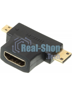 Переходник HDMI + Mini HDMI (Male) HDMImicro (m)/HDMI19 (f)
