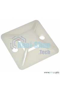 Площадка самокл.20х20 под хомуты белый (уп.100шт) ИЭК UHP30-20-100