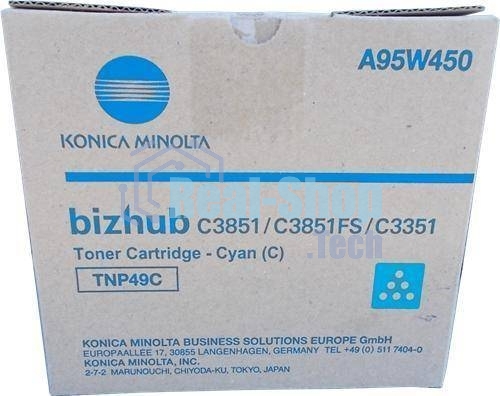 Тонер-картридж Konica-Minolta bizhub C3351/C3851 синий TNP-49C