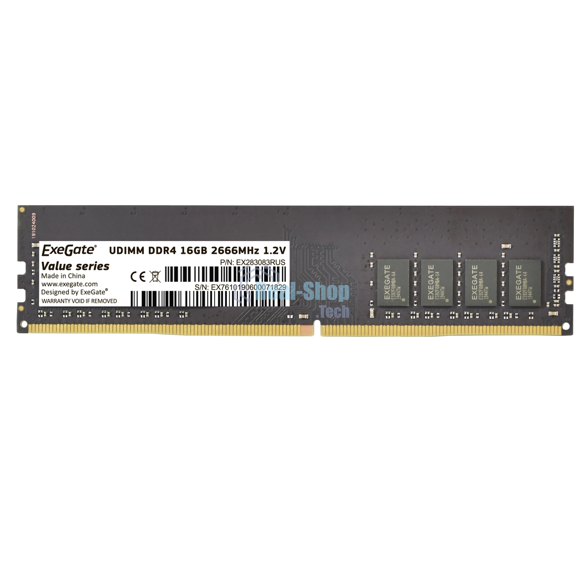 Оперативная память ExeGate, DDR4, 16GB (1x16 GB), 2666 MHz, CL19, DIMM, OEM