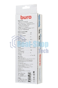 Сетевой фильтр Buro 500SH-1.8-SW-B 1.8 м (5 розеток) черный (коробка)