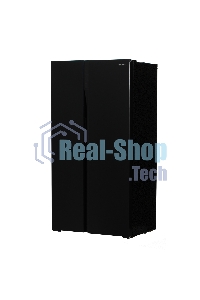 Холодильник Hyundai CS5003F черное стекло двухкамерный Side by Side 331/165л морозилка сбоку