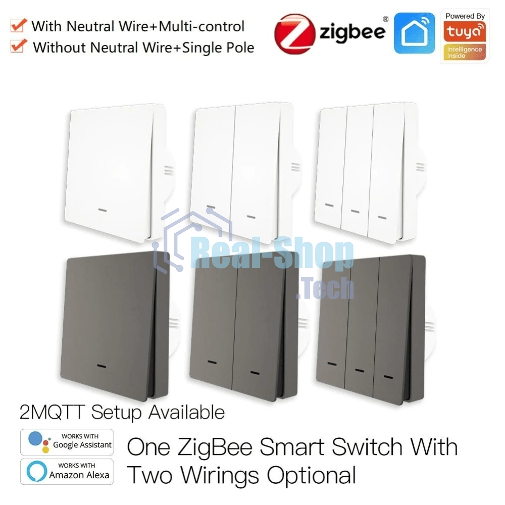 Выключатель MOES Gang Smart Switch ZS-B-EU2, Zigbee, 95-250 В