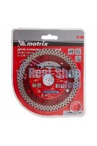 Диск алмазный отрезной Matrix сплошной, 115 х 22,2 мм, сухое/мокрое резание