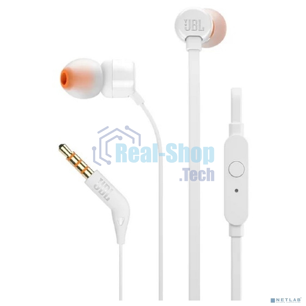Наушники JBL Tune 110, 3.5 мм, внутриканальные, белый