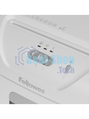 Шредер Fellowes PowerShred 15С белый (секр.P-4) фрагменты 15лист. 19лтр. скрепки скобы пл.карты