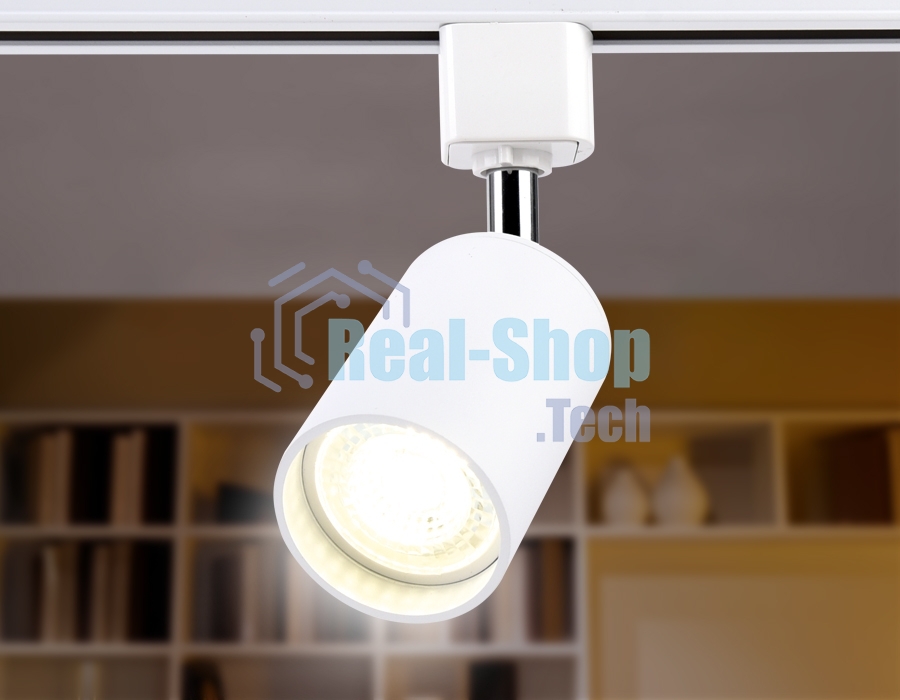 Трековый однофазный светильник со сменной лампой Ambrella light GL5121 WH белый GU10 max 12W