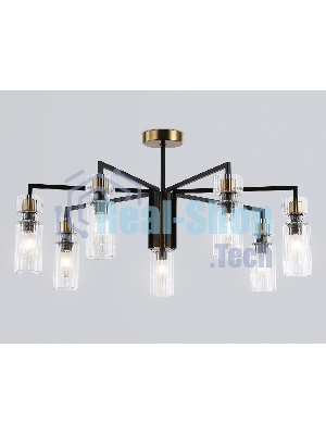 Люстра Ambrella light LH56115/7 BK/BS/CL черный/латунь/прозрачный E14*7 max 40W D705*350