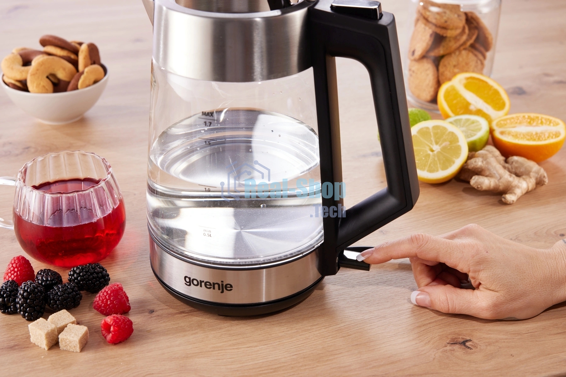 Чайник электрический Gorenje K17OGS 1.7л. нержавеющая сталь корпус: стекло