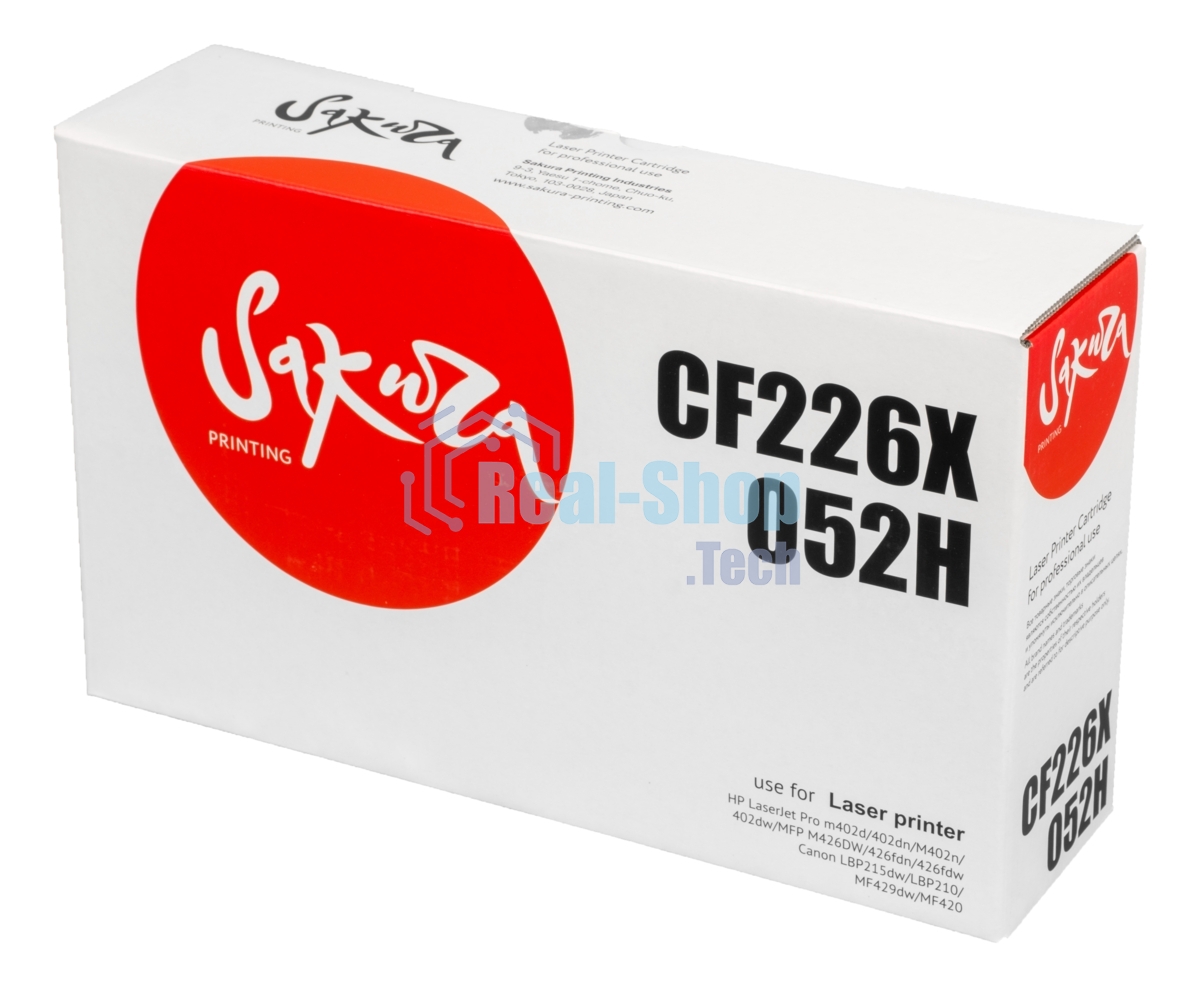 Картридж Sakura CF226X/052H для HP и Canon, черный, 9200 к.
