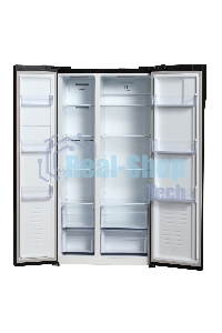 Холодильник Hyundai CS5003F черное стекло двухкамерный Side by Side 331/165л морозилка сбоку