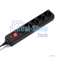 Сетевой фильтр Buro Сетевой фильтр, 5 розеток, 3 метра, черный