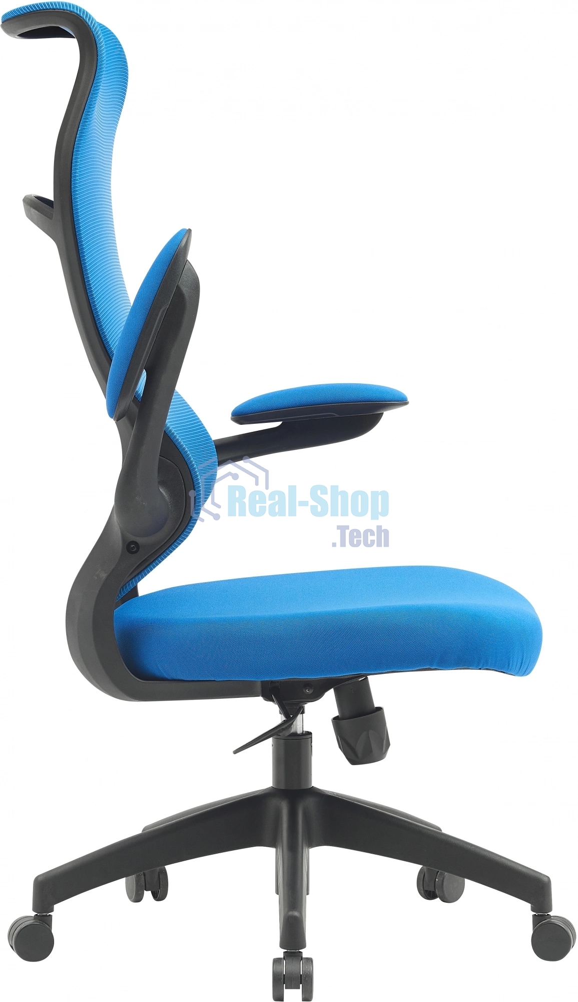 Кресло компьютерное Cactus CS-MC505-BL темно-синий, сиденье темно-синий, сетка/ткань, крестов. пластик