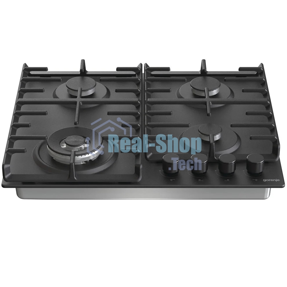 Газовая варочная панель Gorenje GW642SYB, 4 конфорки, эмалированная сталь, черный