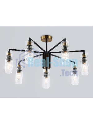 Люстра Ambrella light LH56115/7 BK/BS/CL черный/латунь/прозрачный E14*7 max 40W D705*350